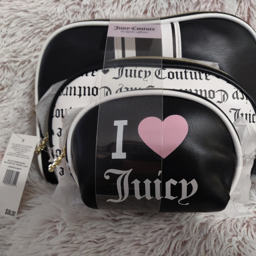 3 piece juicy couture makeup bags